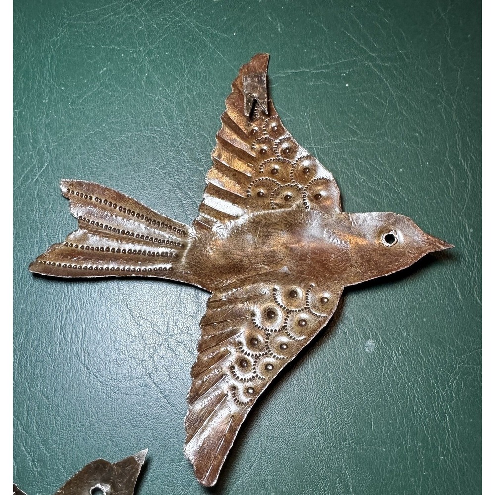 MCM Style Birds Flying Made With Recycled Steel Handmade Set of 3 - Picture 6 of 10